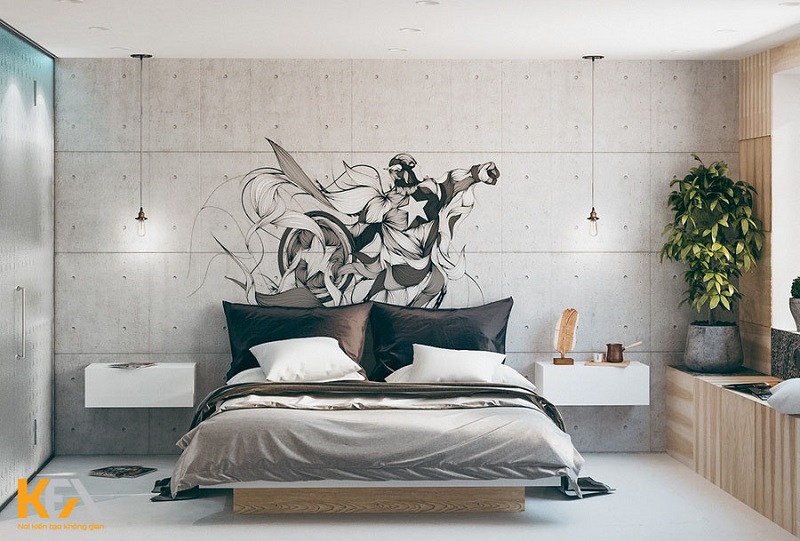 Vẽ tranh tường phòng ngủ có độ bền cao