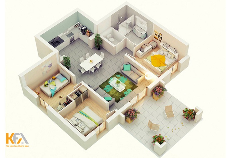 Thiết kế chung cư 100m2