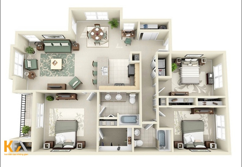 Thiết kế chung cư 100m2