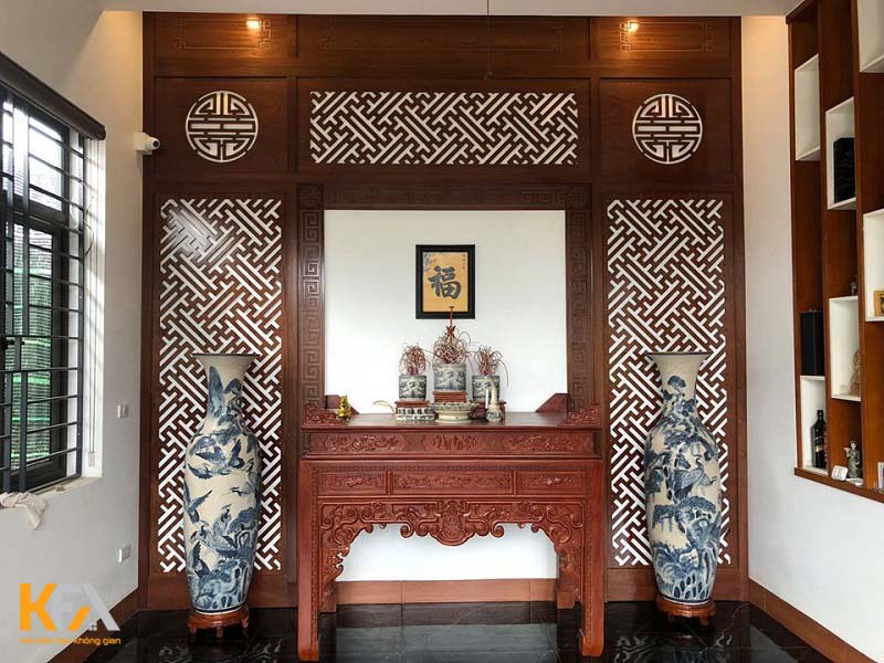 Mẫu vách cnc phòng thờ cúng đẹp và trang nghiêm