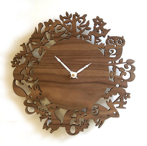 Đồng hồ trang trí bằng gỗ mẫu 11