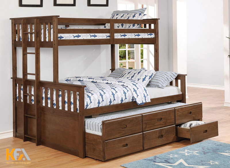 Giường bằng gỗ thường được làm từ gỗ công nghiệp hoặc gỗ tự nhiên
