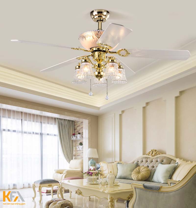 Hé lộ mẫu quạt trần trang trí đẹp cho phòng khách