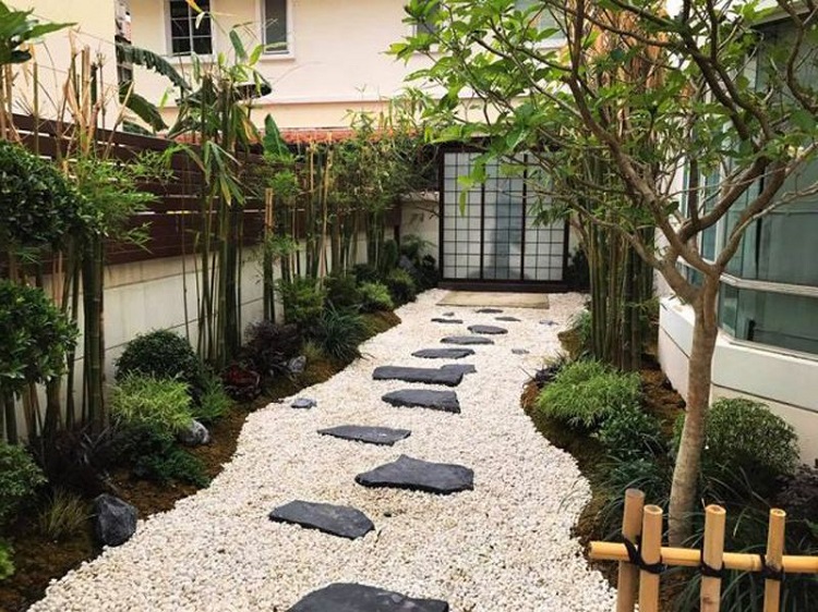 Trang trí sân vườn đẹp phong cách Nhật Bản