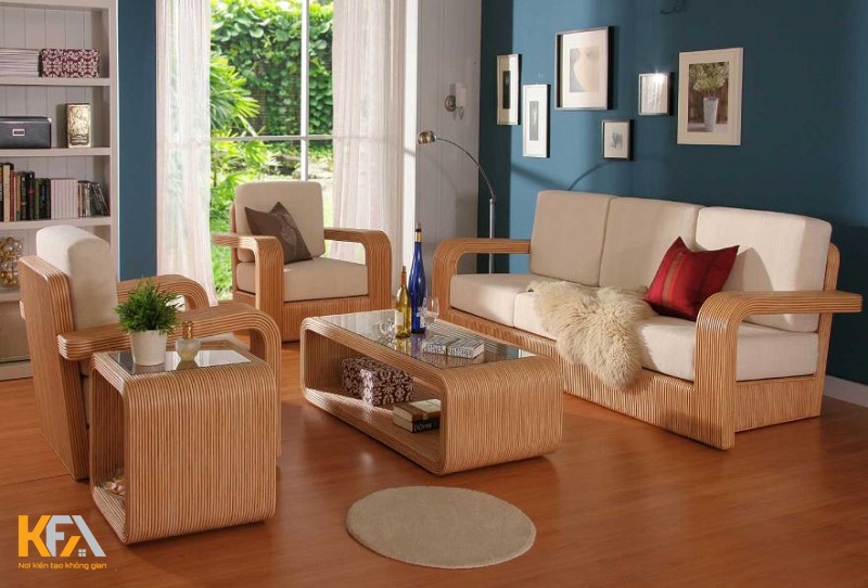 Bàn ghế sofa gỗ công nghiệp mẫu 5
