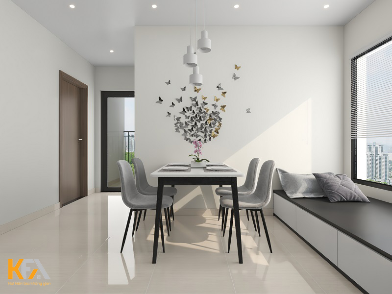 Thiết kế nội thất chung cư Vincity Gia Lâm căn 2 ngủ phong cách hiện đại