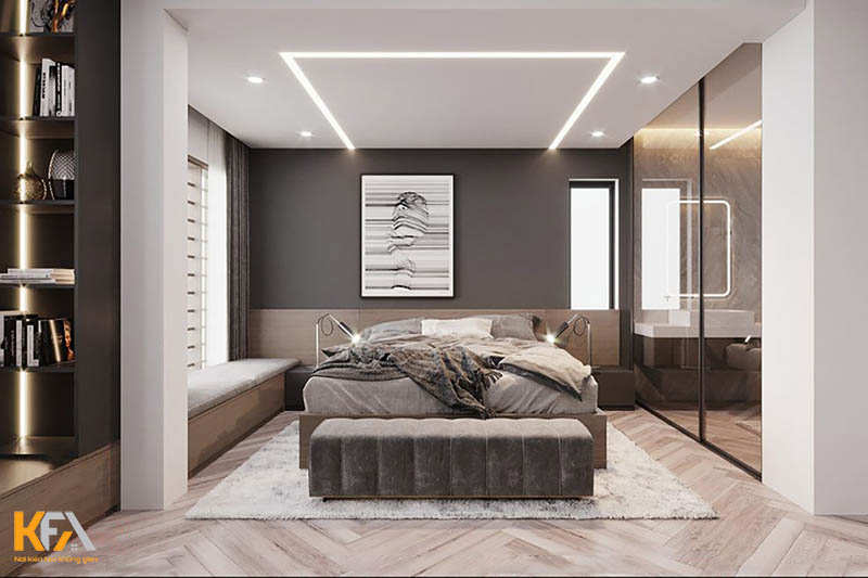 Thiết kế nội thất phòng ngủ master 20m2 hiện đại