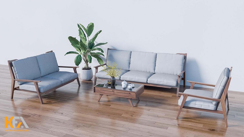 Bàn ghế sofa gỗ công nghiệp mẫu 2
