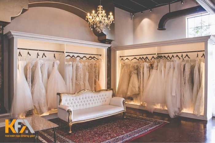Showroom áo cưới cổ điển sang trọng