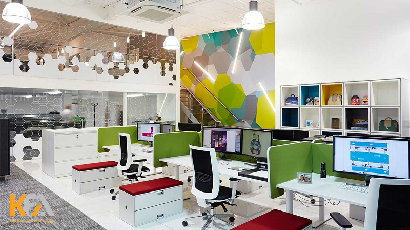 Thiết kế nội thất văn phòng đa sắc màu
