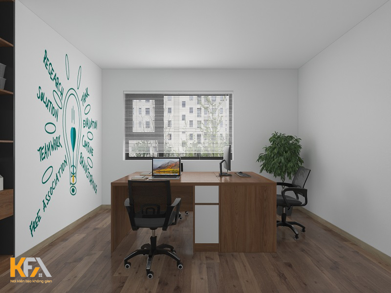 Thiết kế nội thất phòng Telesale đơn giản, nhẹ nhàng, tạo cảm giác hứng khởi cho nhân viên