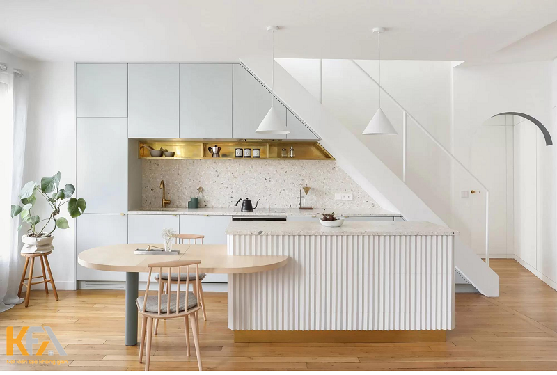 Thiết kế không gian bếp vừa phải đảm bảo tính thẩm mỹ, vừa đảm bảo tính an toàn cho mọi người trong gia đình.