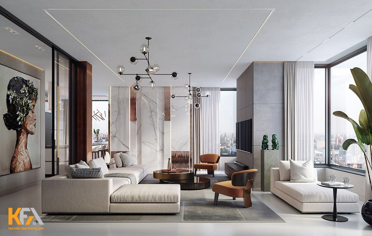Thiết kế nội thất phòng khách chung cư - Anh Luân