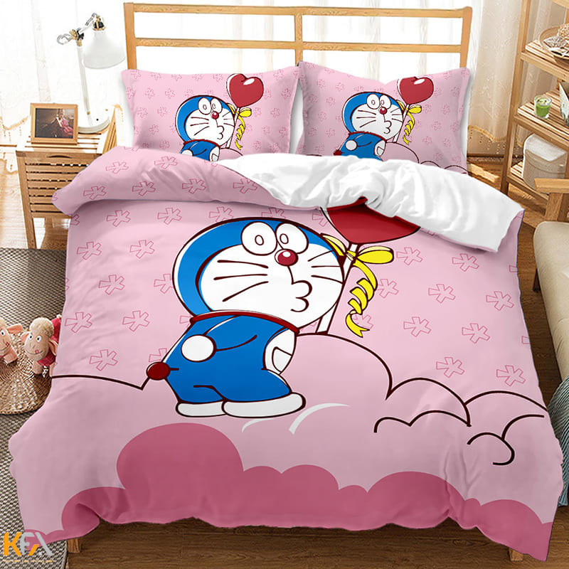 Giường ngủ doremon màu hồng ngộ nghĩnh