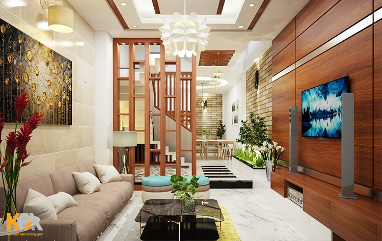 Thiết kế nội thất phòng khách nhà ống, nhà phố - Anh Tư Thiết kế nội thất phòng khách nhà ống, nhà phố - Anh Tư