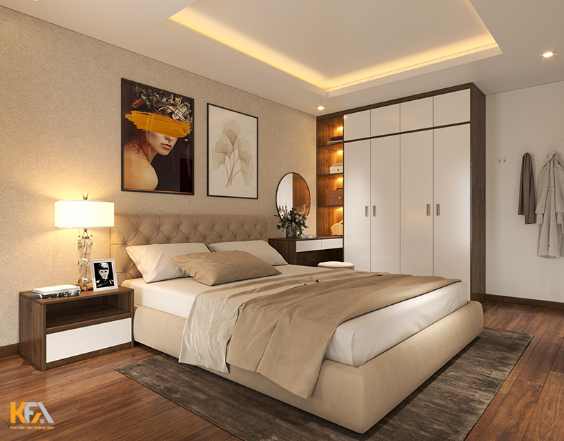 Thiết kế phòng ngủ master trong căn hộ chị Nga
