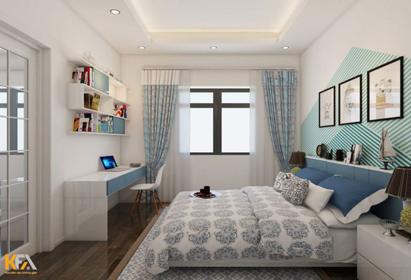 Phòng ngủ cho trẻ với gam màu xanh tươi mát