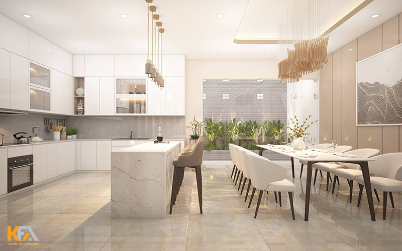 Top 50 mẫu thiết kế nội thất phòng bếp tủ bếp đẹp 2023 | Nội thất Âu Việt FS