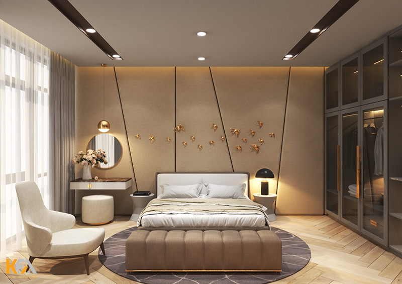 Phòng ngủ biệt thự với phong cách Luxury mang đến vẻ đẹp của sự lộng lẫy, sang trọng