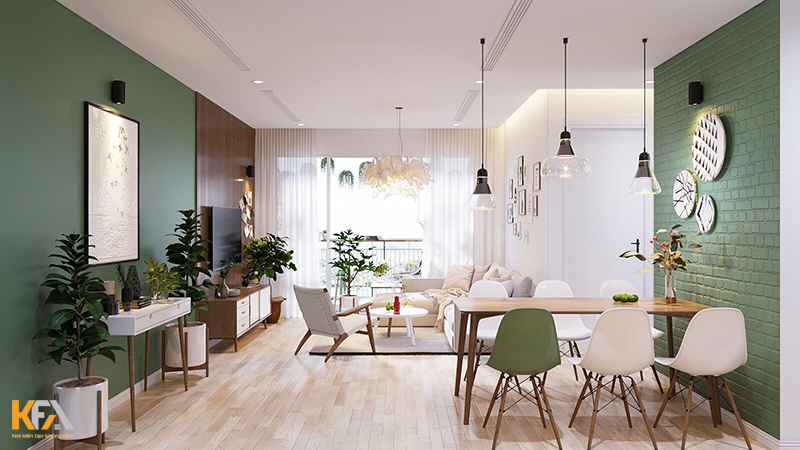 Mẫu thiết kế nội thất chung cư 70m2 phong cách Bắc Âu-01