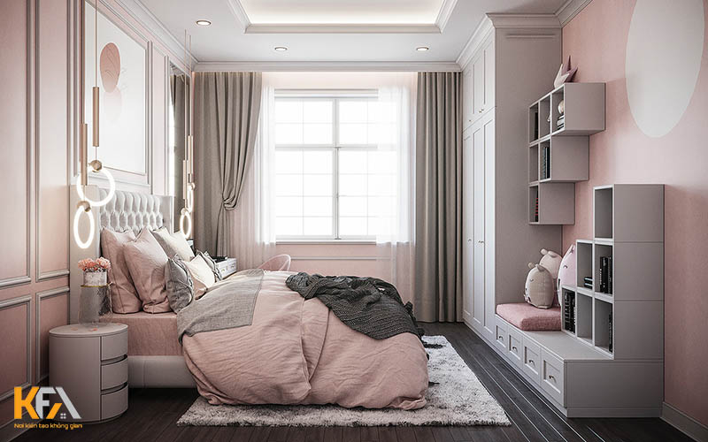 TOP 15 mẫu phòng ngủ màu hồng siêu dễ thương cho con gái