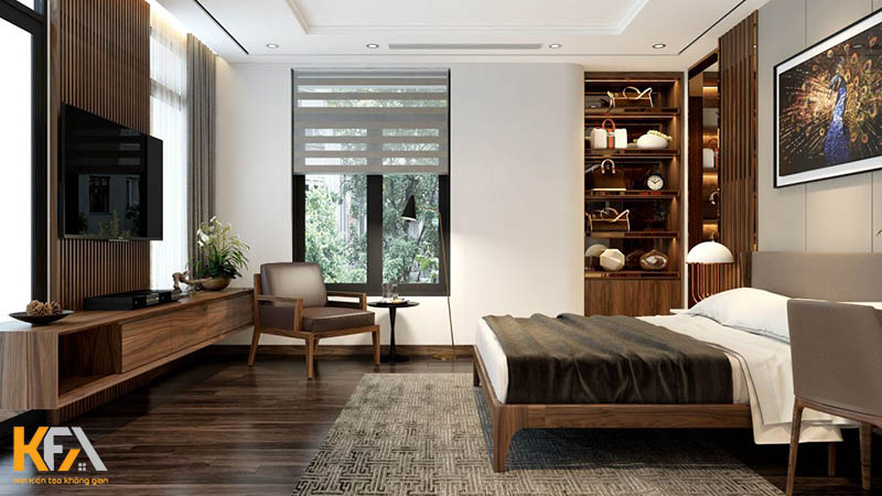 Kệ tivi, giường, bàn làm việc, tủ trưng bày đều được làm từ gỗ tự nhiên cao cấp