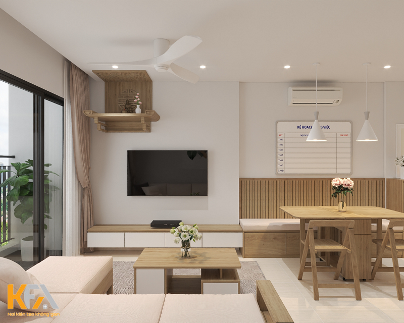 Thiết kế thi công nội thất chung cư 3 ngủ – 75m2 tại Vin Ocean Park