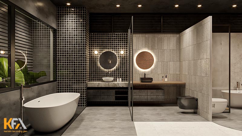 Thiết kế nội thất phòng tắm hiện đại, tiện nghi, thẩm mỹ