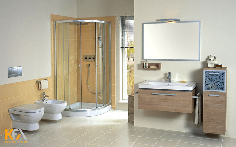 Sử dụng nội thất chống chịu nước, vách ngăn riêng cho khu vực tắm