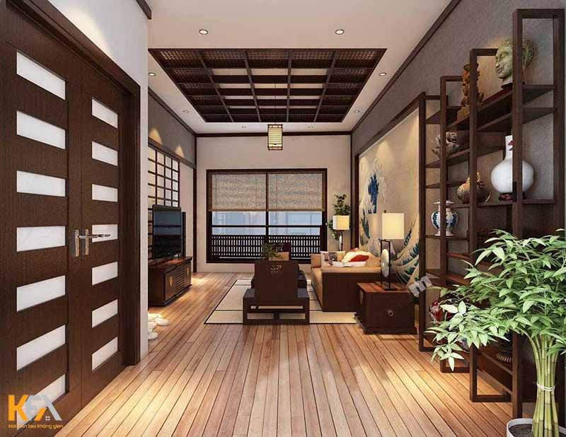 Thiết kế phòng khách hiện đại theo phong cách Nhật Bản