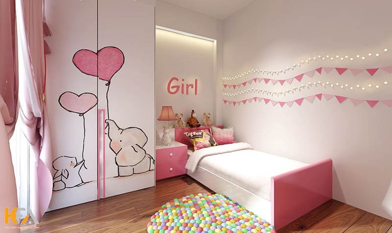 Trang trí phòng ngủ cho bé gái độ tuổi 2 - 5 nên ưu tiên màu sắc tươi sáng