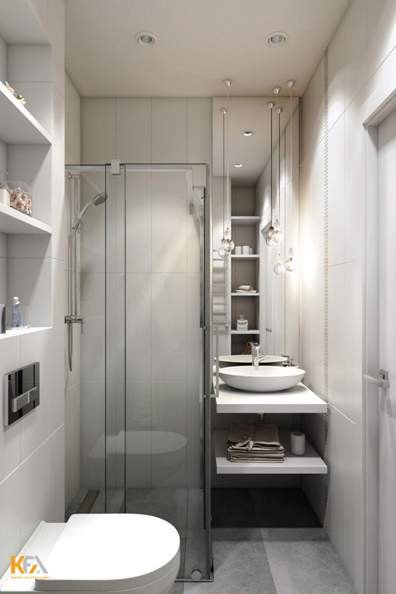 Thiết kế nội thất phòng tắm 3m2 - mẫu 2
