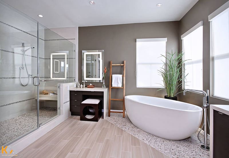 Phòng tắm có diện tích rộng rãi, đảm bảo công năng