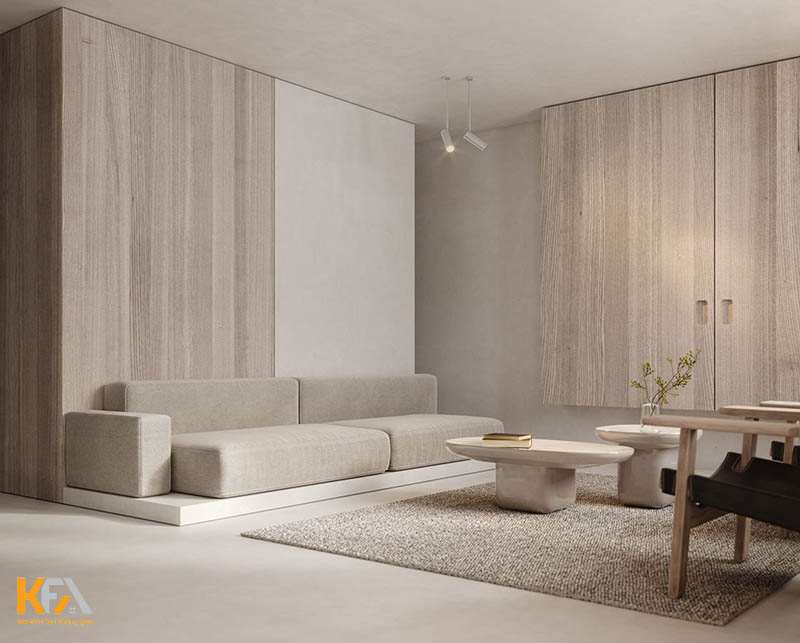 Thiết kế phòng khách đơn giản mà đẹp theo hình học đơn giản