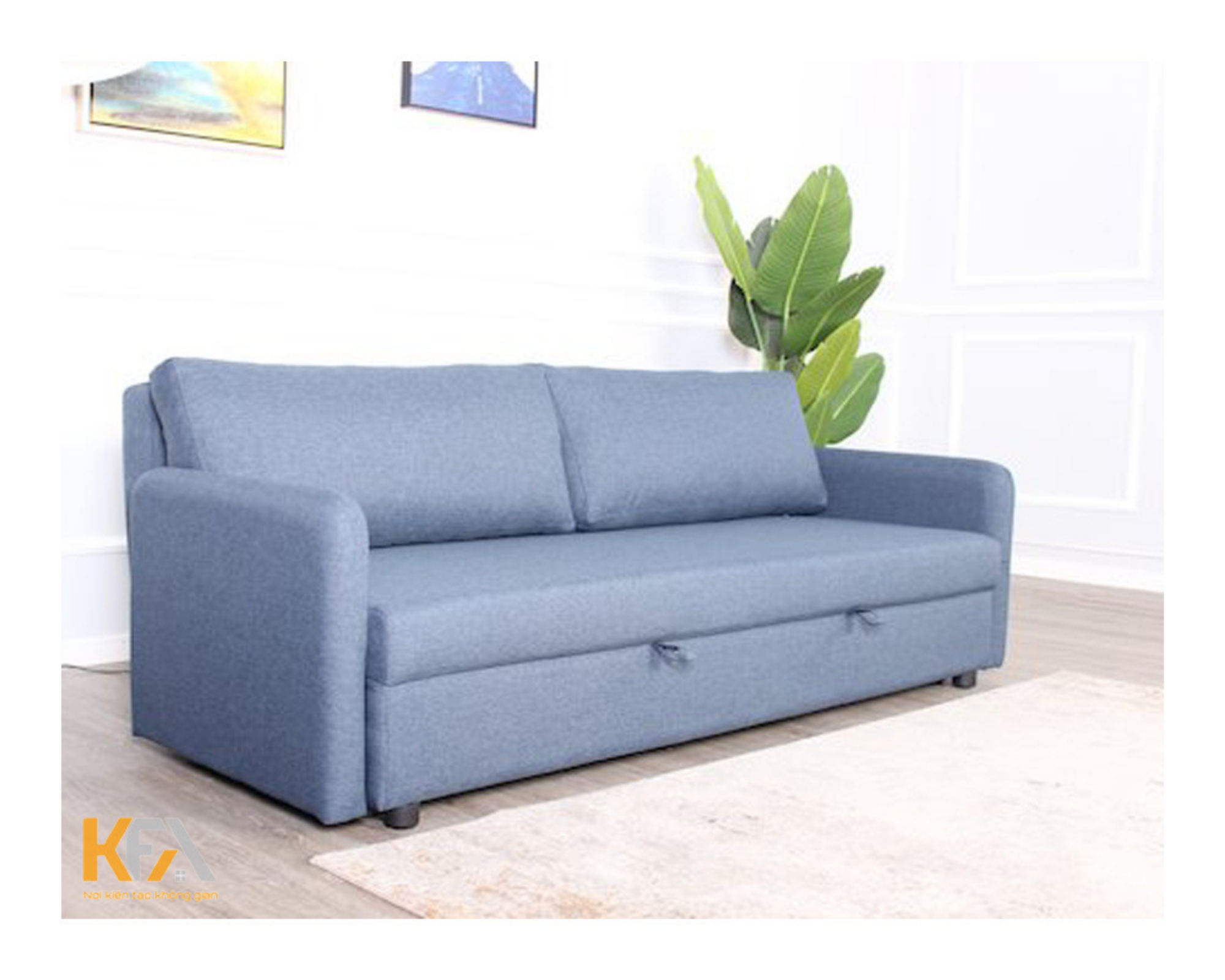 Sofa gường bằng vải nhẹ nhàng