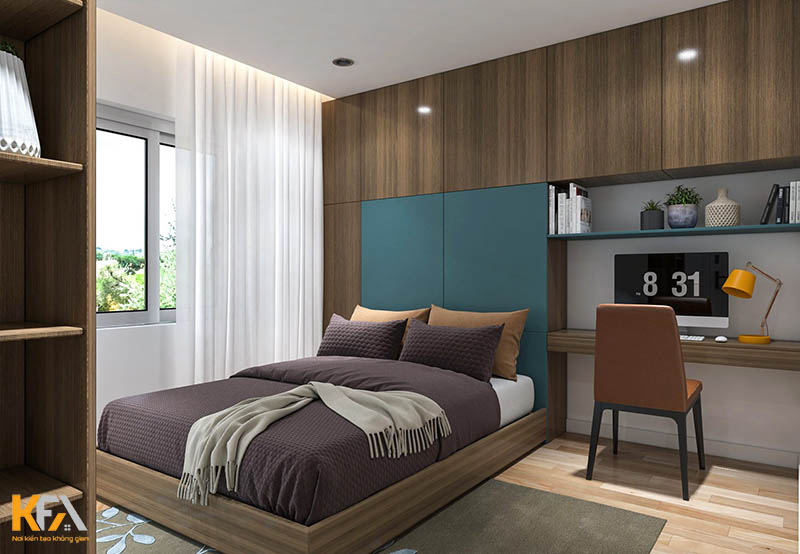 Thiết kế nội thất phòng ngủ với gỗ công nghiệp nhập khẩu
