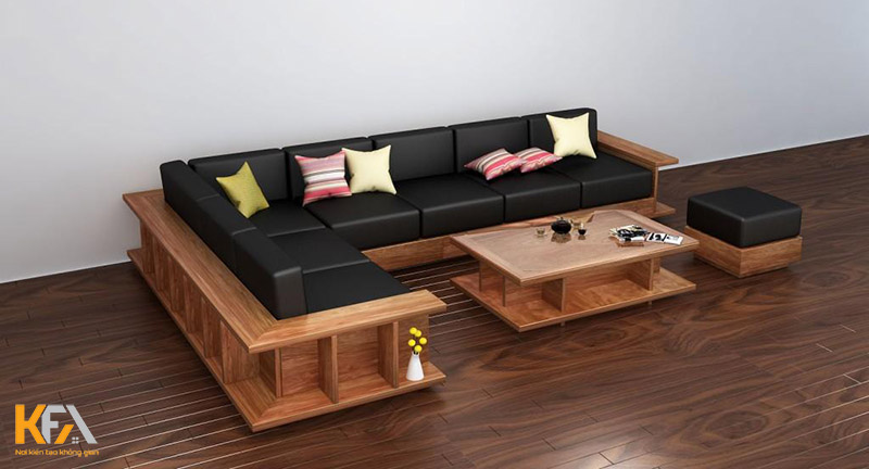 Bộ bàn ghế trong phòng khách được làm từ gỗ công nghiệp MCF