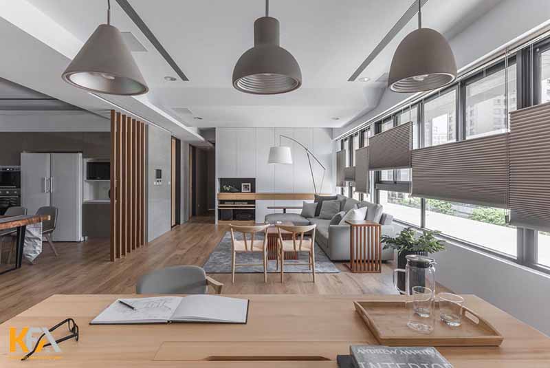 Thiết kế phòng khách và phòng bếp kết hợp trong không gian nhỏ - Mẫu 13