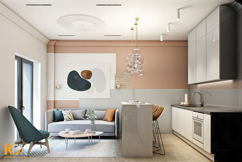 TOP 25+ mẫu thiết kế phòng khách liền bếp 30m2 đẹp nhất 2022