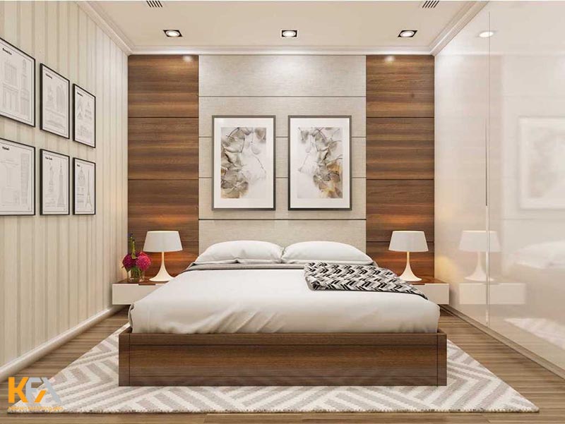 Thiết kế phòng ngủ theo phong cách đơn giản nhưng vẫn đầy đủ nội thất