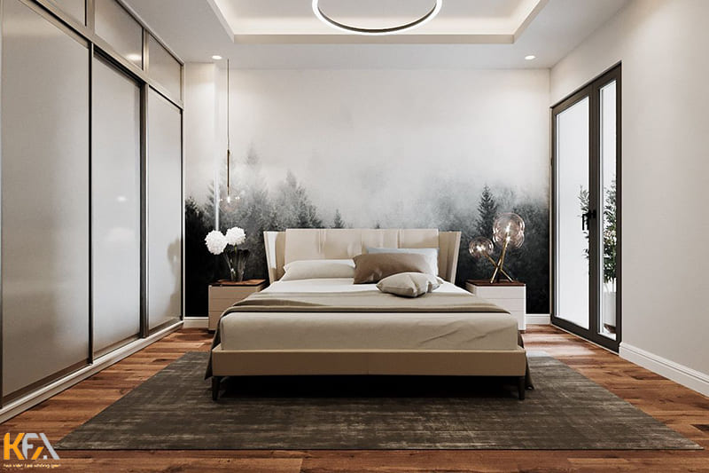 Phòng ngủ phong cách hiện đại với thảm trải sàn cao cấp