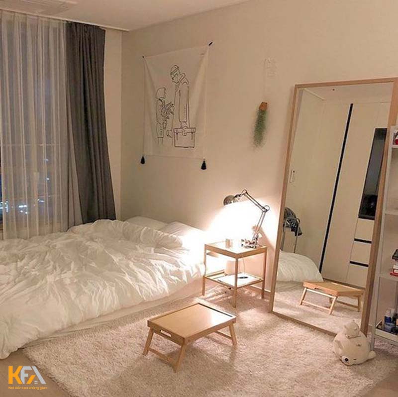 Mẫu phòng ngủ đẹp thiết kế đơn giản với tone trắng