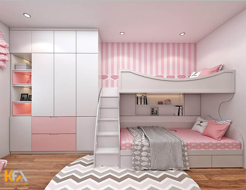 Giường tầng gọn gàng, tiết kiệm diện tích cho không gian phòng ngủ