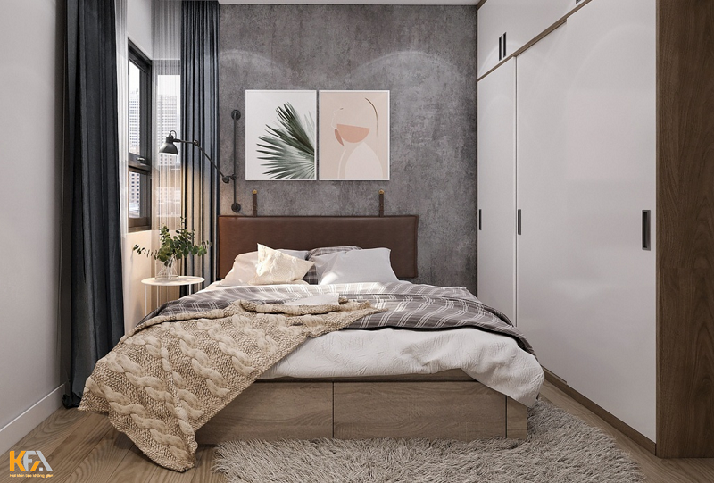 Thiết kế nội thất phòng ngủ Master nhẹ nhàng với thảm lông êm ái