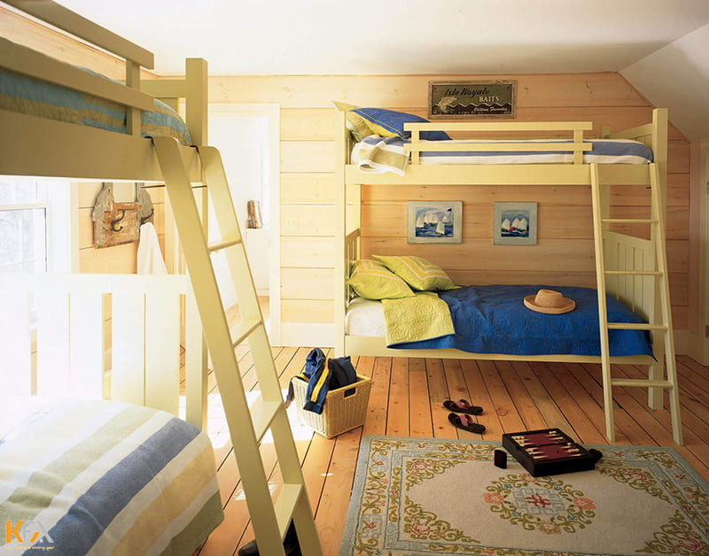 Phòng ngủ 2 giường tầng phù hợp cho từ 2-4 bé