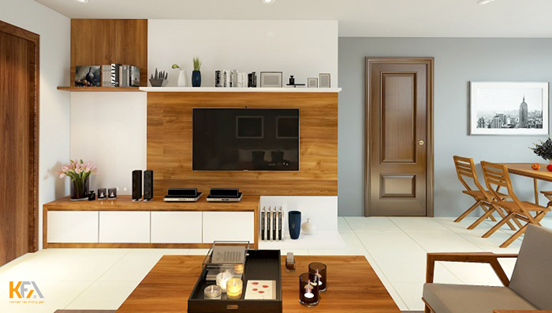 Mẫu thiết kế nội thất phòng khách chung cư 80m2 phong cách hiện đại