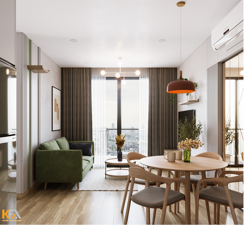 Thiết kế nội thất phòng khách chung cư phong cách Bắc Âu nhẹ nhàng