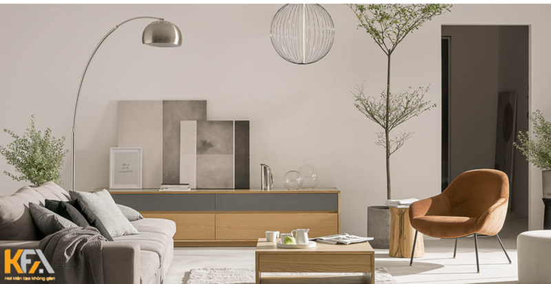 Mẫu thiết kế nội thất phòng khách chung cư phong cách tối giản