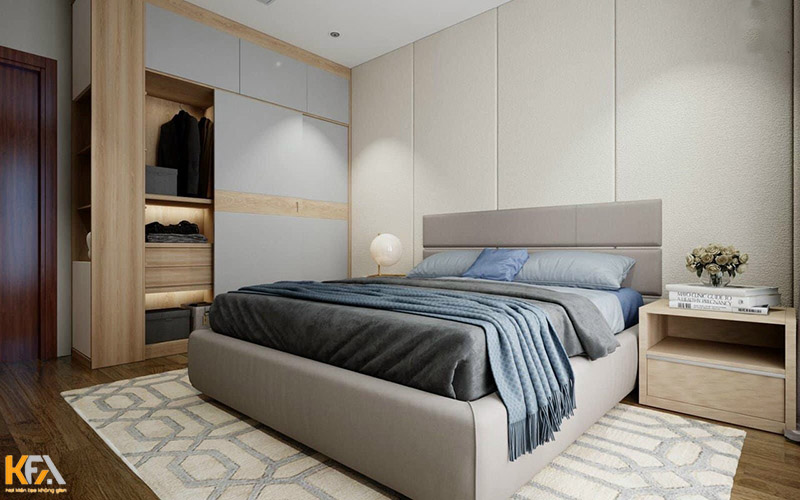 Mẫu thiết kế phòng ngủ phụ trẻ trung với gam màu trung tính