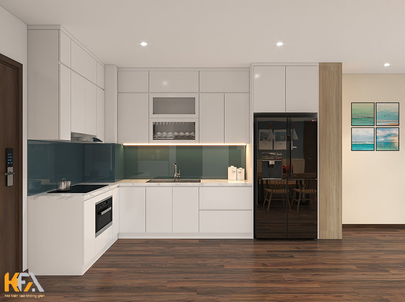 Phòng bếp căn hộ chung cư 70m2 phong cách hiện đại